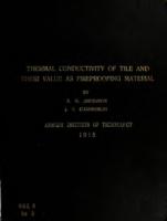 The thermal conductivity of various forms of tile and their value as fireproofing materials