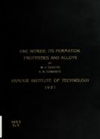 Zinc nitride, its formation, properties and alloys